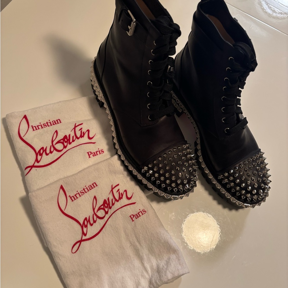 Christian Louboutin Black Studded Boots